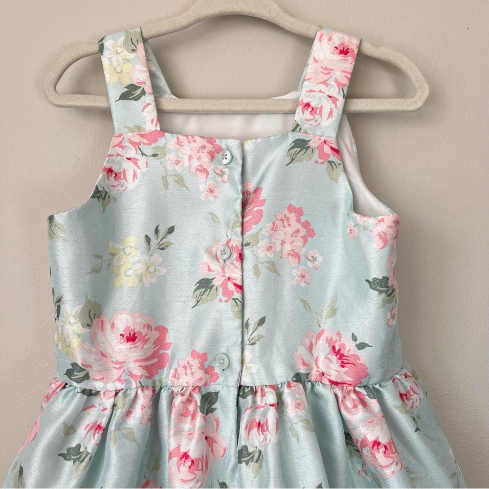 Gymboree Girls 3T Adorable Mint A-Line Dress Pink Floral Southern Belle Easter - Picture 7 of 13